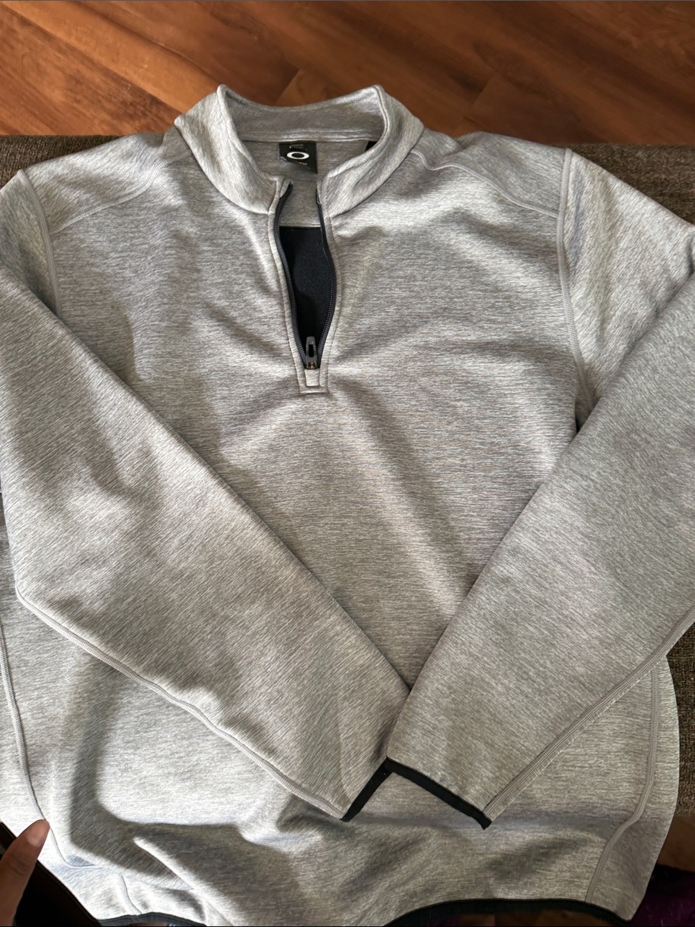 Oakley Men's Heather Light Gray Half-Zip Performance Sweater